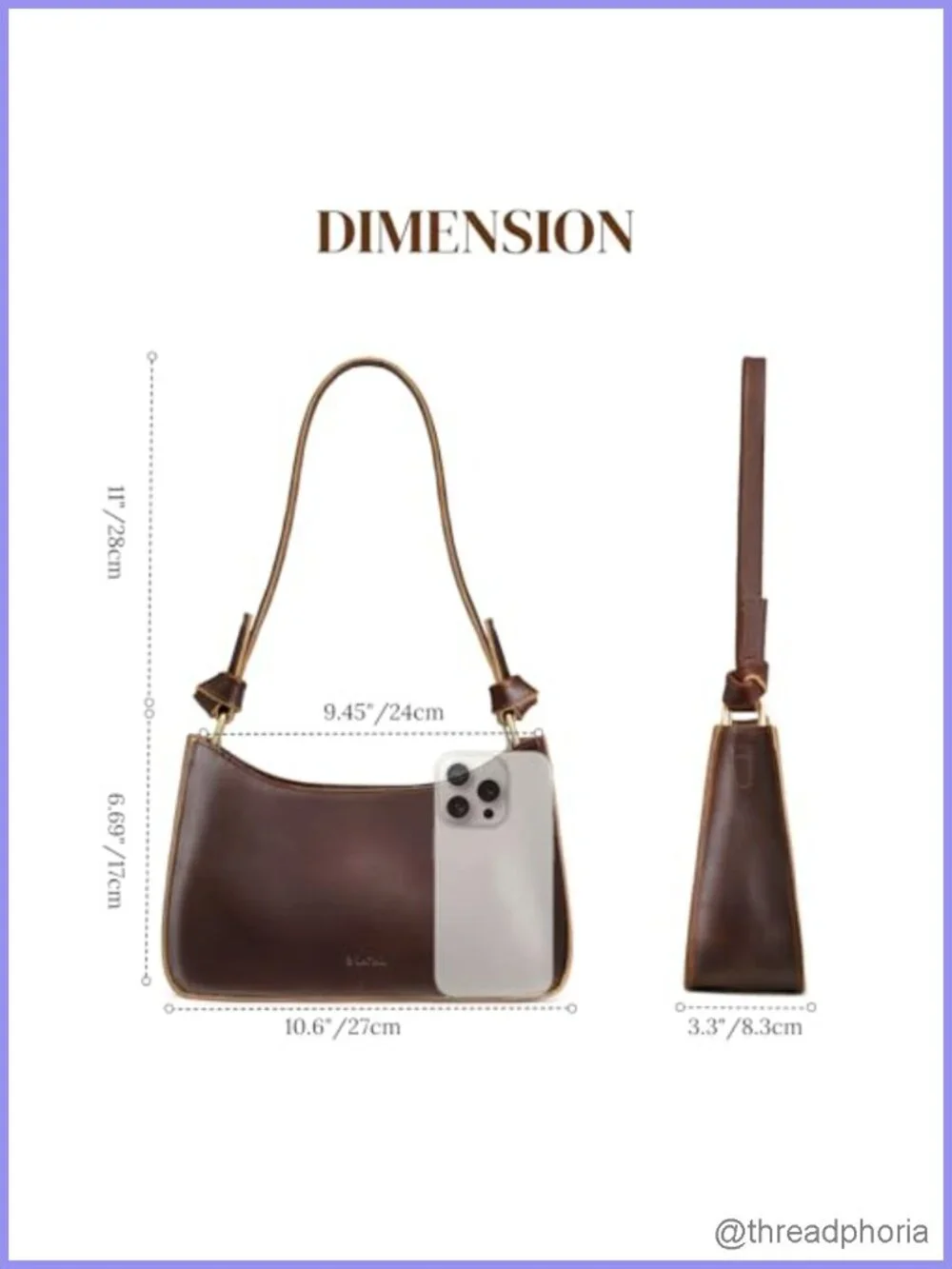 Genuine Leather Hobo Bag Women Small Shoulder Purse Handbag Full Grain